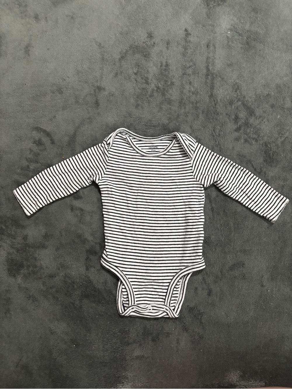 Carters - Striped Long-Sleeve Baby Bodysuit in Black and White